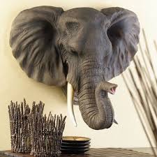 Hanging Wall Elephant Head Metal Art