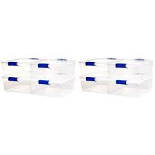 Choose from our selection of stackable bins, including bin boxes, tote boxes and baskets, and more. Homz Heavy Duty Modular Stackable Storage Tote Containers With Latching Lids 15 5 Quart Capacity Clear 8 Pack Target