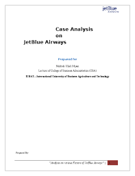 Doc Case Analysis On Jet Blue Airways Mahbub Miyan
