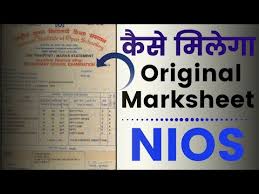 how to get nios original marksheet in