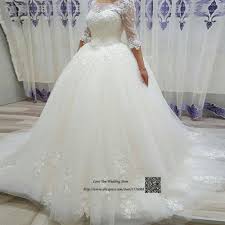 Us 137 25 25 Off Designer Ball Gown Wedding Dresses Turkey Vestidos De Noiva Vintage Wedding Gowns Lace Bride Dress 2017 Half Sleeve Gelinlik In