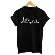 Paw Heartbeat Lifeline Dog Cat Women Tshirt Halajuku Casual Funny T Shirt For Unisex Lady Girl Top Tees Hipster Shirt And Tshirt Create Your Own T