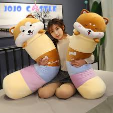 JOJO CASTLE Big Shiba Inu Husky Pillow Rainbow Dog Toys Soft Long Cartoon  Office Break Nap Sleeping Stuffed Toys | Lazada PH