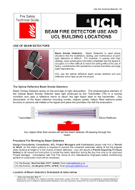 beam fire detector use and ucl building