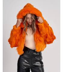 Fox Fur Er Jacket In Orange