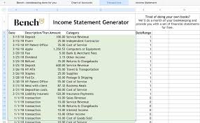 033 Bookkeeping In Excel Monthly Income Statement Template