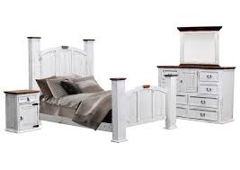 Fortuna rustic 5 piece cal king bedroom set with chest in. Mansion Aged White King Bedroom Set Ivan Smith