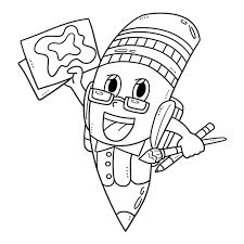giant pencil isolated coloring page