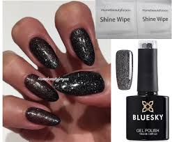 bluesky gel nail polish black glitter