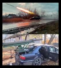 Ukrainian improvised multiple rocket launcher mounted on the BMW 7-Ser... |  TikTok