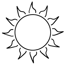 Солнце контур — раскраска для детей. Распечатать бесплатно.