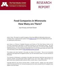 food companies in minnesota how many