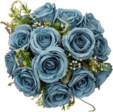 blue roses artificial flowers bulk