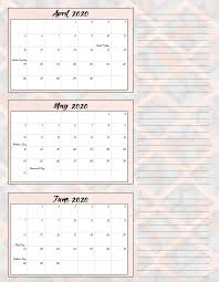 Free Printable 2020 Quarterly Calendars With Holidays 3 Designs