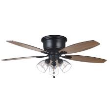 Hampton Bay Stoneridge 52 In Matte Black Hugger Led Ceiling Fan With Light Kit 51829 The Home Depot
