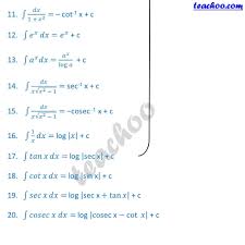 Indefinite integrals are antiderivative functions. Integration Formulas Trig Definite Integrals Class 12 Pdf
