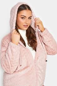 Plus Size Pink Heart Faux Fur Jacket