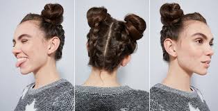 Every hairstyle is accompanied by extensive hairstyle advice, styling instructions, and suitability advice about face shape, hair texture, density, age and other thehairstyler.com's team of writers are always on the lookout for the latest hair style trends from celebrities and hair salons around the world. Double Braided Bun Tutorial Learn How To Master Braided Space Buns Now