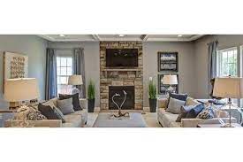 Flushed Stone Fireplace Instead Of With