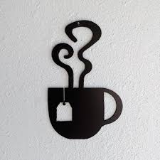 Tea Cup Mug Steaming Wall Art Metal