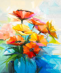 Oil Painting Spring Flower Background Digital Art by Pluie r - Pixels Merch