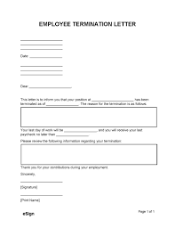 free employee termination letter pdf