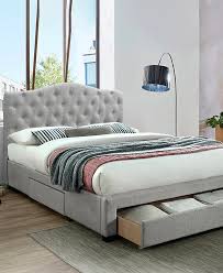 Vic Furniture Grey Kiev Upholstered Bed