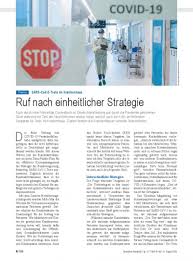 Your pdf has been split! Sars Cov 2 Tests Im Krankenhaus Ruf Nach Einheitlicher Strategie