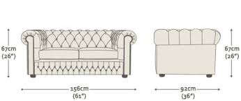 clic chesterfield two seater sofa