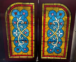 Pair Of Antique Victorian Stained