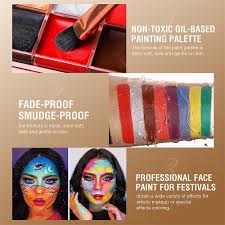 12 color body paint pigment palette