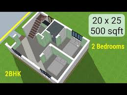 House Plan For 2bhk In 500 Square Feet