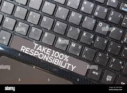 Take 100% Responsibility isolated on laptop keyboard background Stock Photo  - Alamy
