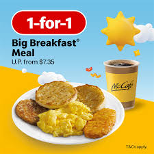 mcdonald s 1 for 1 big breakfast meal