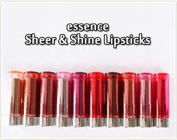 essence sheer shine lipsticks full