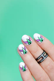spikes and lines abstract nail art