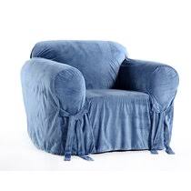 This chair's tight back and inner arms feature button tufting for a traditional look, while its removable seat cushion has piped details. Armchair Blue Slipcovers You Ll Love In 2021 Wayfair