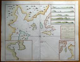 Orkney Islands Scotland Greenville Collins Sea Chart Antique Map 1757