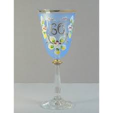 Jubilee Wine Glass Angela 60 Years Blue