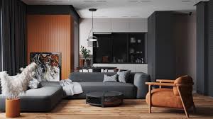 15 Orange And Gray Living Room Ideas