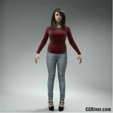 free 3d model rigged woman rockthe3d