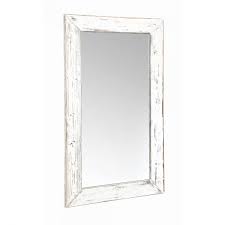 Distressed Wall Mirror White Wooden