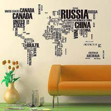 world map wall stickers home decor