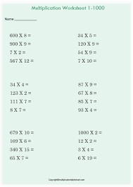 multiplication table 1 to 1000