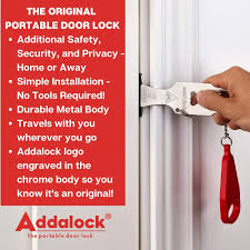 If the lock opens by turning a handle/knob, chances are it can be opened with a credit card. Addalock 1 Piece The Original Portable Door Lock Travel Lock Airbnb Lock School Lockdown Lock Door Levers Amazon Com