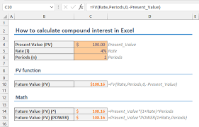 how to calculate compound interest in excel