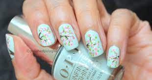 nail art cherry blossoms manicure