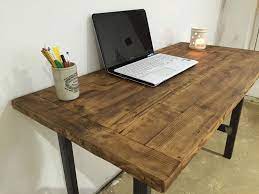 With its broader thicker tabletop it could be reused as a dining table with a space for a if you think a reclaimed wood desk can only serve for writing and working on a computer, monkwood is here to surprise with their professional. Pc Table Computer Desk Writing Desk Reclaimed Wood Industrial Chic Rustic Table Reclaimed Wood Desk Rustic Table Computer Table
