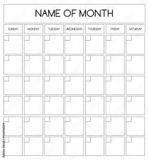blank month planning calendar adobe stock