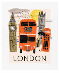travel london art print paper